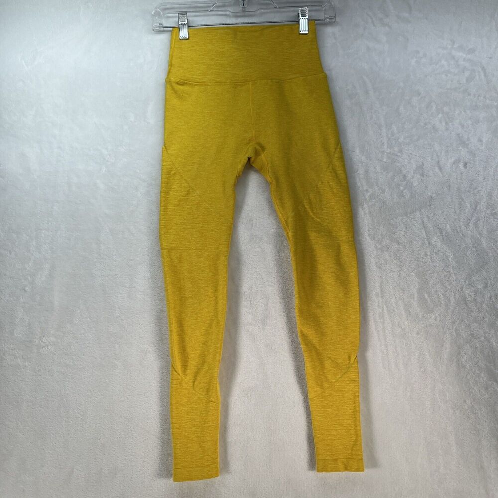 Alphalete Revival R6 Leggings Womens Sz Small Golden‎ Yellow Athletic Fitness